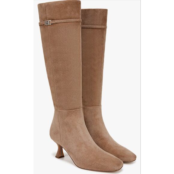 Sam Edelman Shoes - Sam Edelman Lyla Taupe Suede Gothic Knee High Kitten Heel Boot Size 7